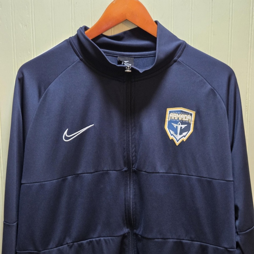 Jacksonville Armada FC‎ Jacket Mens XL Blue Soccer Nike Dri Fit Full Zip Track